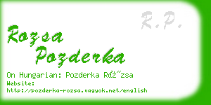 rozsa pozderka business card